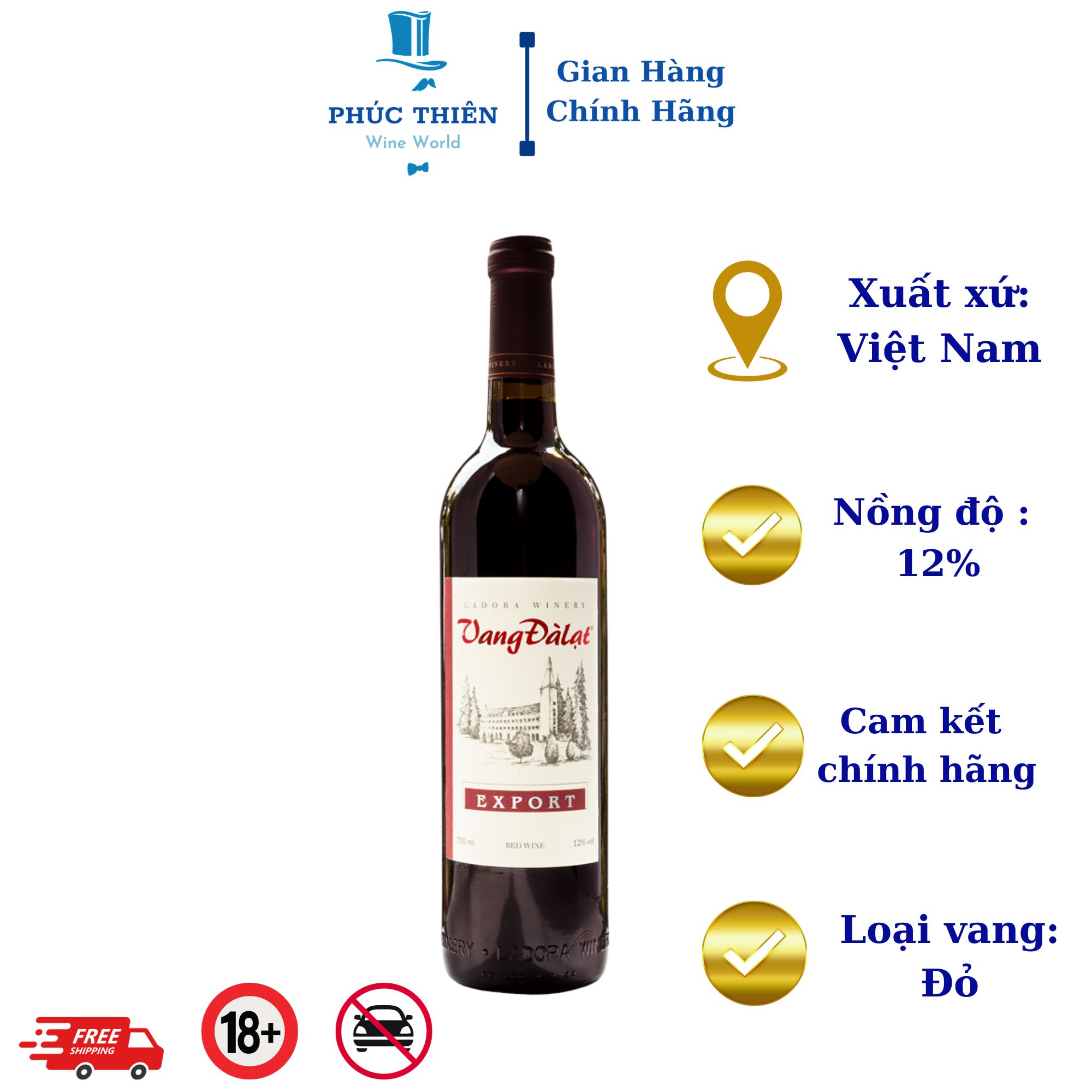 Rượu Vang Đà Lạt Export Xuất Khẩu.