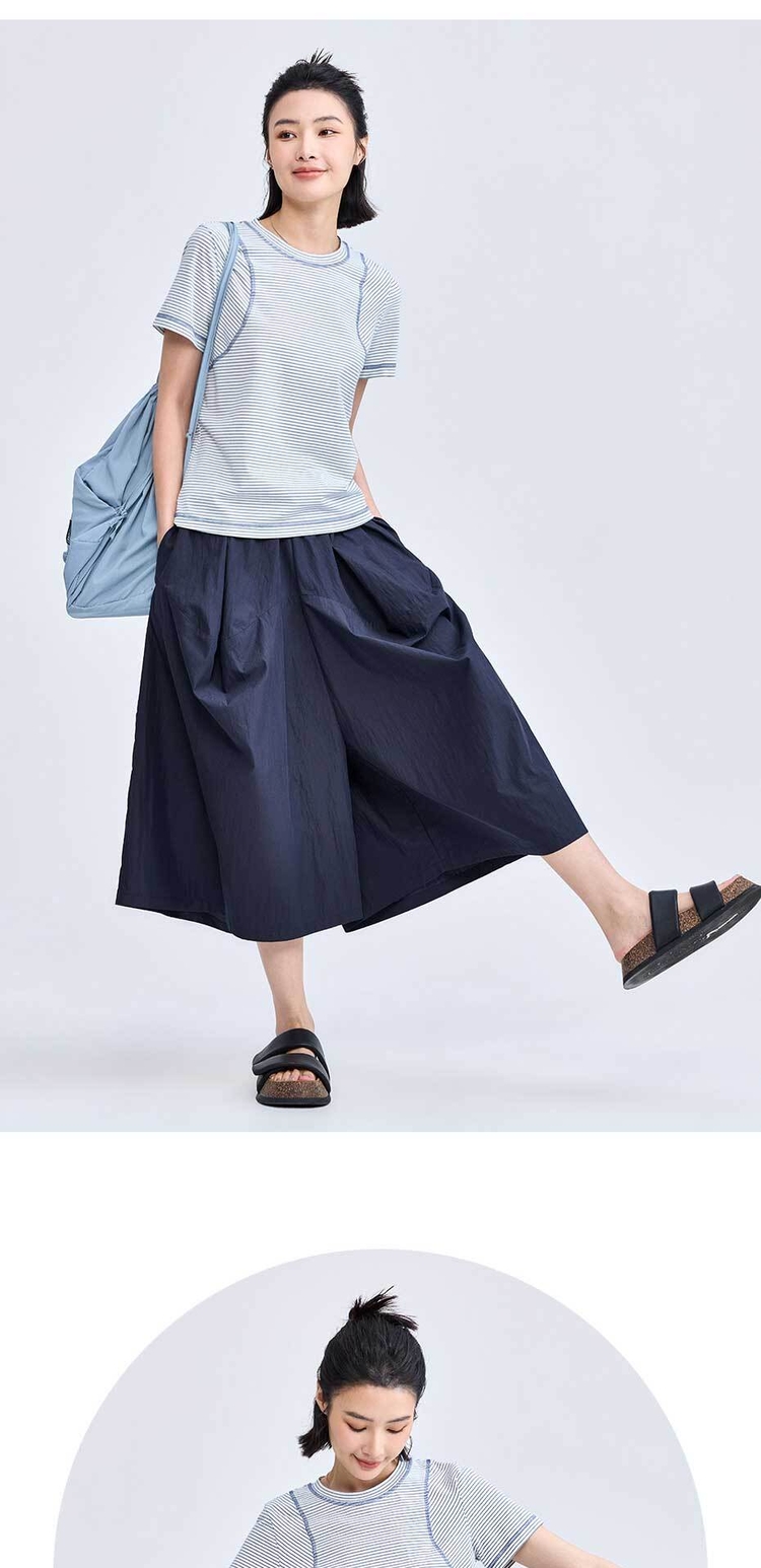 Giordano Women Elastic waist bud crop pants Free Shipping 18424604