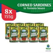 Mega Corned Sardines In Tomato Sauce 155G By 8'S