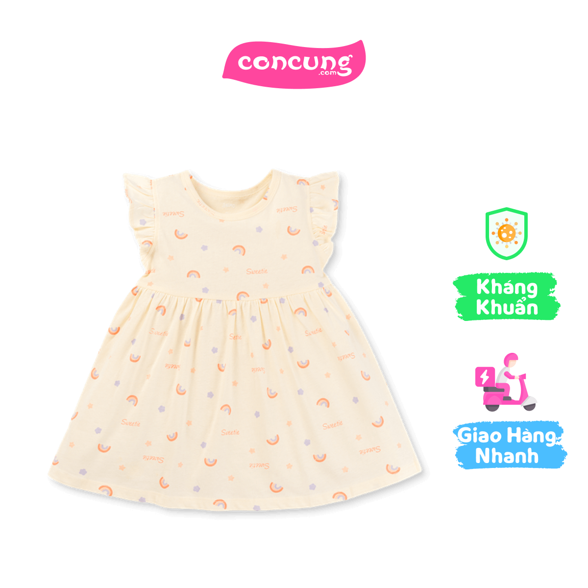 Đầm bé gái Animo Easy LU0725038 (3Y,Kem,TT03)