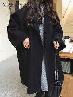 Xiang Nian ni Cross-Border CAPE mùa Áo khoác len nữ phiên bản Hàn Quốc mới dài rộng áo khoác len nữ