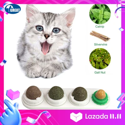 GoodGreat [New Custom Made]Pet Catnip Cat Mint Snack ,Cat Mint Funny rotate Catnip Ball Play Toys For Cat Teeth Cleaning Ssnacks Playing Chasing Chew Claw Toy