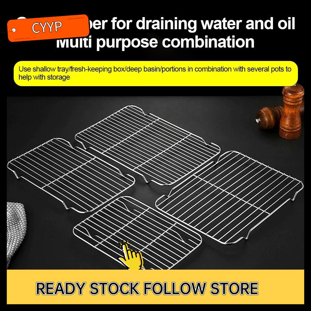 B9GIQY5EX Không dính Giá làm mát Thép không gỉ Bạc Khay nướng Kệ lưới nấu nướng BBQ