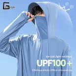 LIVE GREAT Nam Quần Áo Chống Nắng upf100 bảo vệ khỏi ánh mặt trời với mặt nạ Áo khoác có mũ