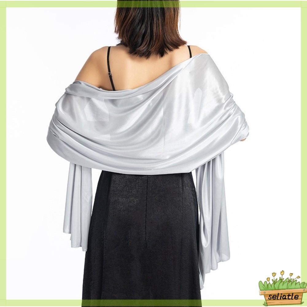 SELIATLE Bánh cuốn Khăn choàng nữ Mềm mại Áo choàng dự tiệc Phụ kiện thời trang Khăn trang trí Đám cưới