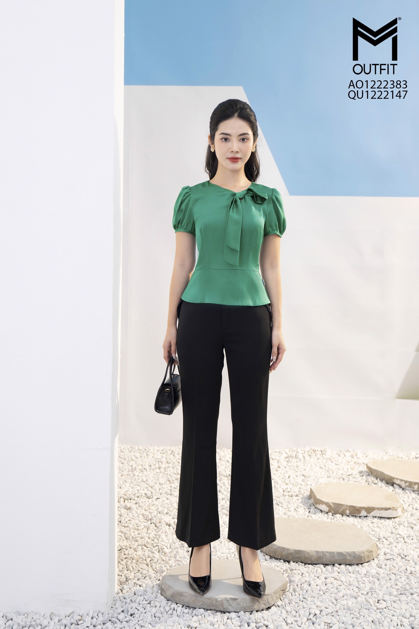 Áo sơ mi cổ buộc nơ cao cấp Mmoutfit