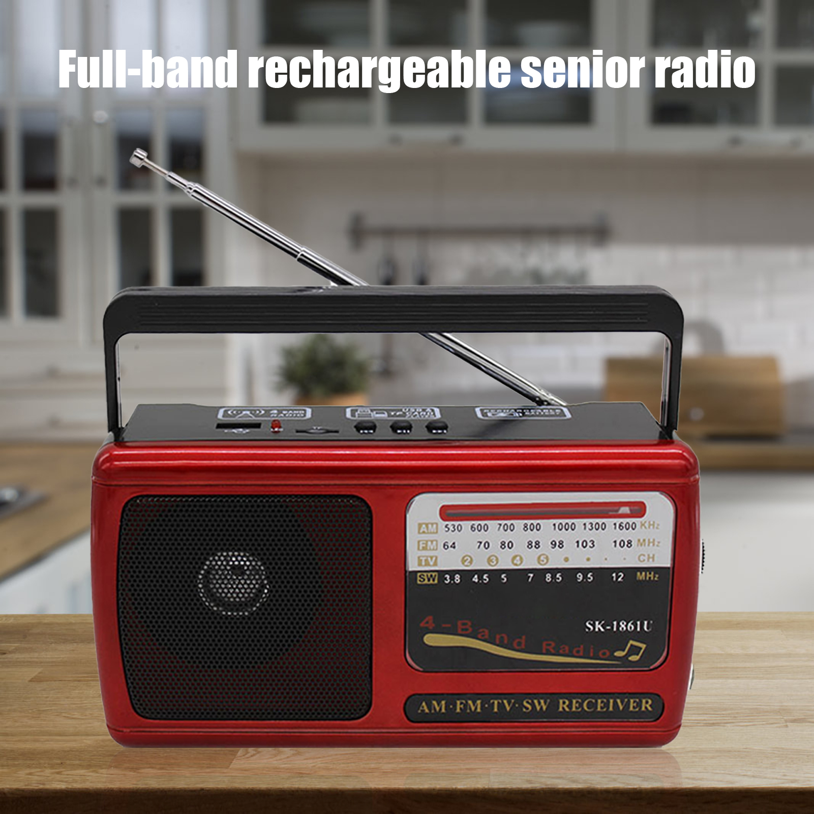 1861u radio kỹ thuật số độ nhạy cao có thể sạc lại tín hiệu-tiếp nhận âm thanh lớn AM FM SW Full-Wave ban nhạc MP3 máy nghe nhạc loa cho nhà FM Đài phát thanh có thể sạc lại