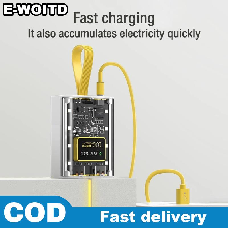 E-WOITD 18650 Tự làm ngân hàng điện trường hợp hộp lưu trữ pin màn hình lớn hiển thị kỹ thuật số ánh sáng ban đêm kép USB phí vỏ Giá 129,755 Đồng*Miễn phí vận chuyển