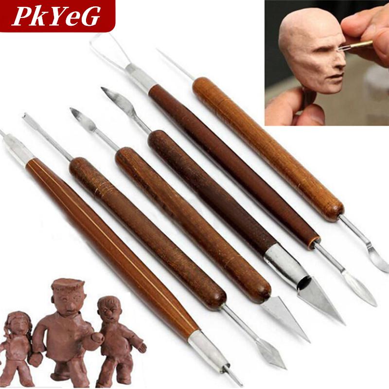 [COD] PkYeG 6pcs Clay sculpting WAX แกะสลักเครื่องปั้นดินเผา DIY เครื่องมือ shapers Polymer Modeling Gift