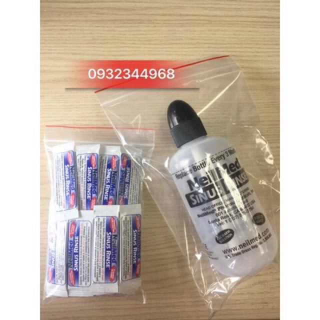 Bình rửa mũi Neimed: Combo 1 bình + 50 gói muối chính hãng