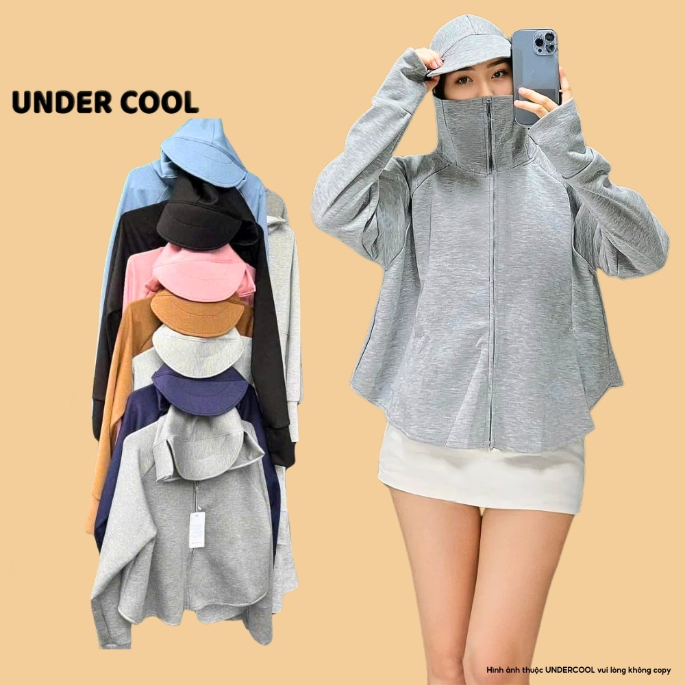  Áo Chống Nắng Cánh Dơi Nữ UNDERCOOL Chống Nắng Chống Tia UV Vành Mũ To Dáng Croptop Chất Umì Nỉ Cao Cấp Co Giãn ACN05 