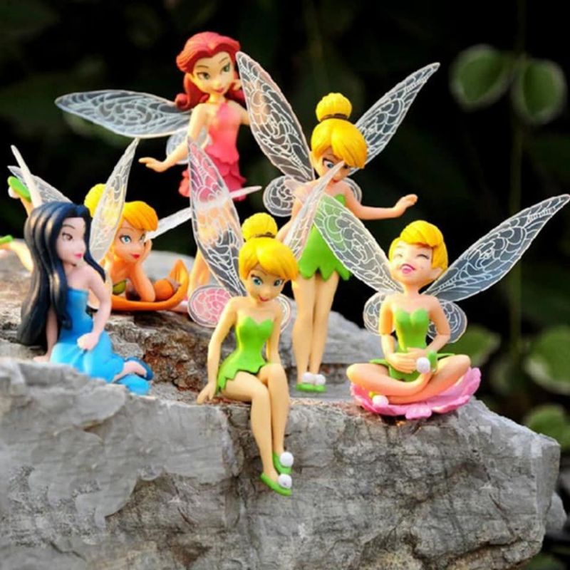Bộ 6 búp bê TINKER BELL xinh xắn dùng để trưng bày hoặc trang trí bánh sinh nhật | Đồ chơi giáo dục Bảo An