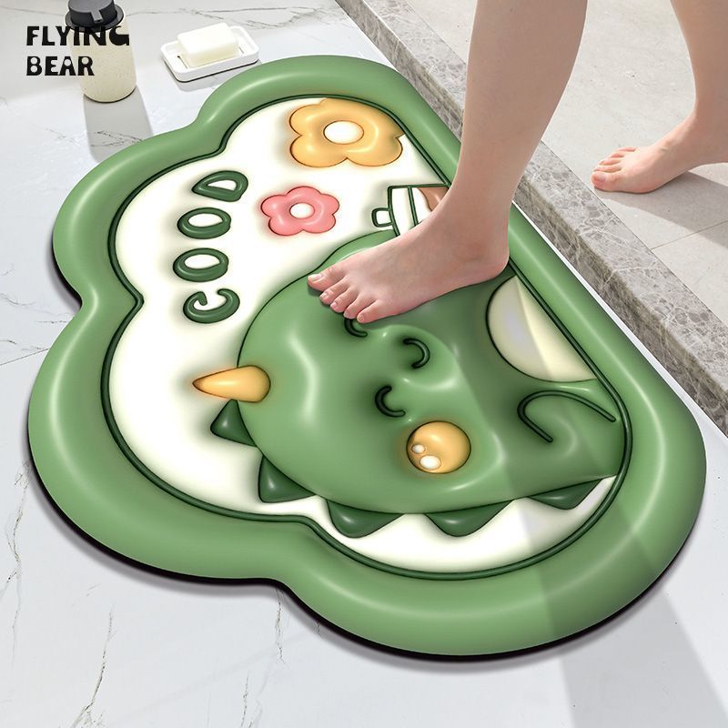 FLYINGBEAR Sàn phòng tắm Mat 3D Thảm nhà vệ sinh ba chiều cửa nhà vệ sinh thấm Thảm chùi chân tảo cát bùn vệ sinh không đệm trượt