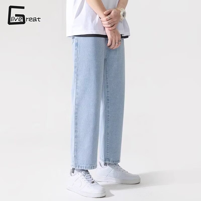 LIVE GREAT Quần jean nam-quần ống đứng denim mặc đồ jean rộng