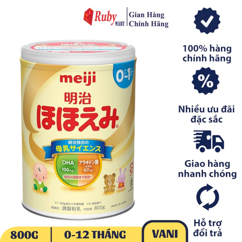 Date T8 24 Sữa Bột Meiji Nội Địa Nhật Bản Số 0 Lon 800g