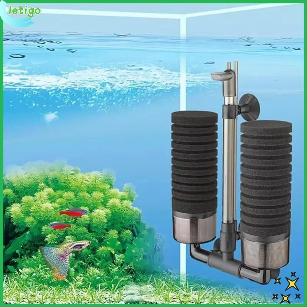 LETIGO Đầu đôi Bộ lọc bọt chìm Đen Không có tiếng ồn Bộ lọc bọt sinh hóa Bơm Hấp thụ bụi bẩn Lọc bể cá Bể cá