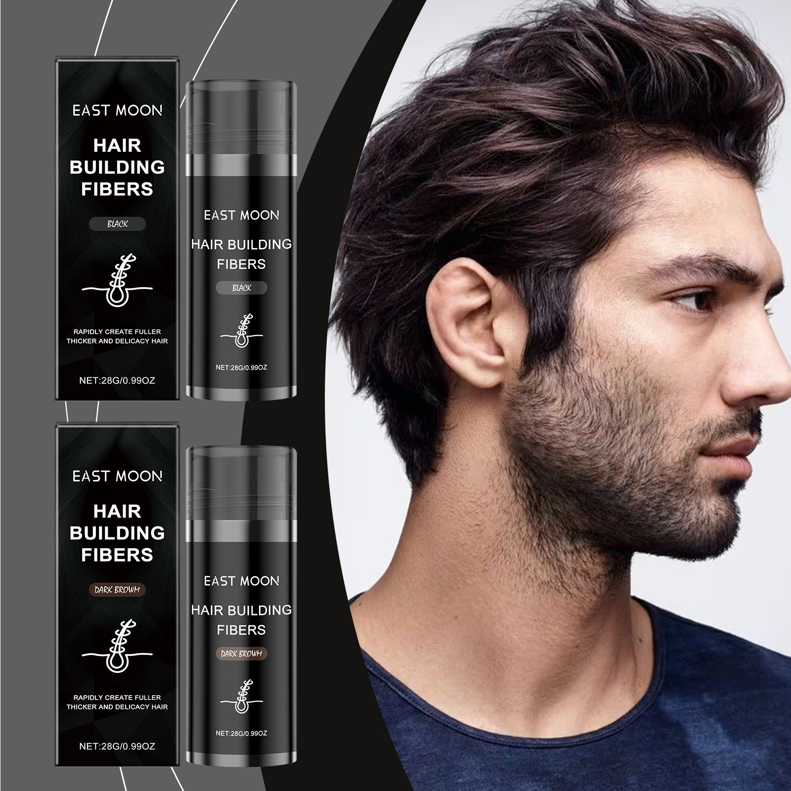 Sợi xây dựng tóc, người lười biếng sửa đổi trán, Đầy Bangs, Bột sợi tóc, Bột sợi tóc để làm mỏng tóc dày hơn kết cấu tự nhiên bột tóc, Tạo nhanh chóng tóc dày hơn và tinh tế hơn