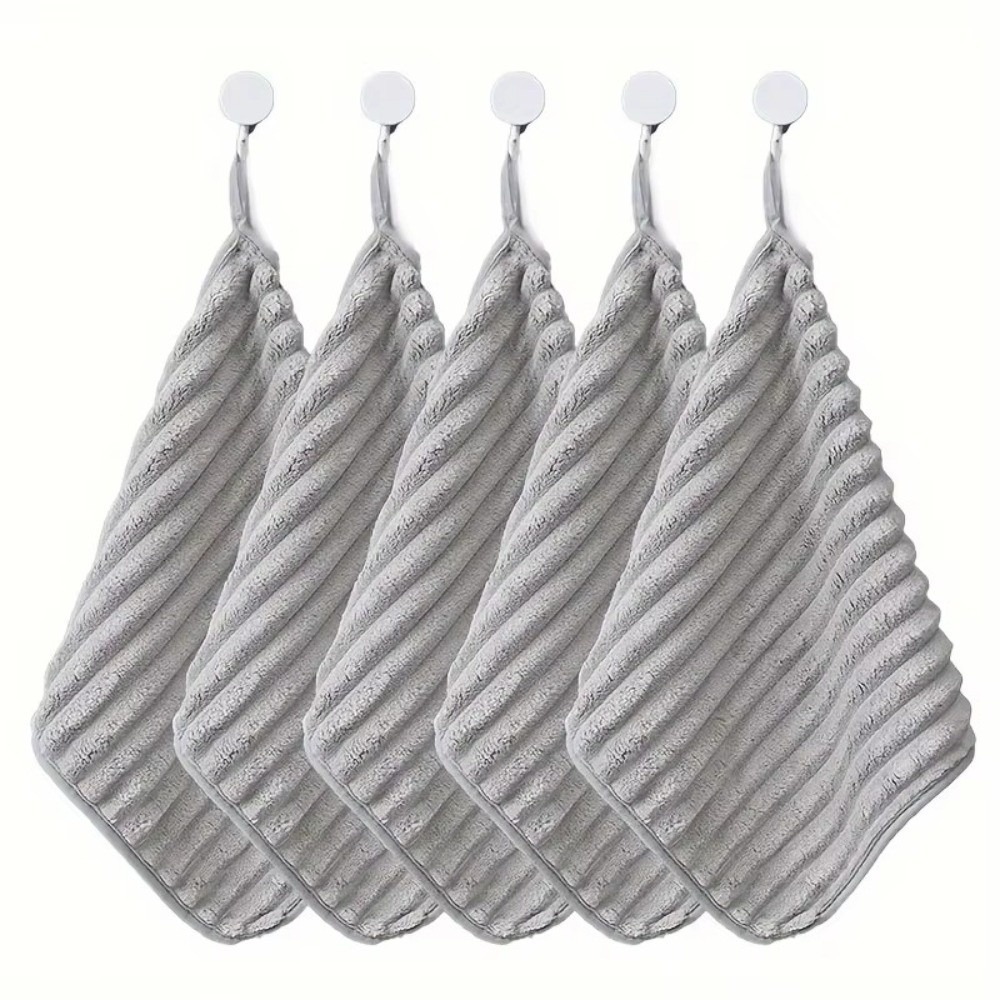 PIEPING 5PCS Siêu thấm hút Bộ khăn tay 11,811,8 inch Mềm mại Khăn lau và khăn rửa   Đồ dùng cần thiết hàng ngày Khăn treo phòng tắm dành cho hộ gia đình - 5