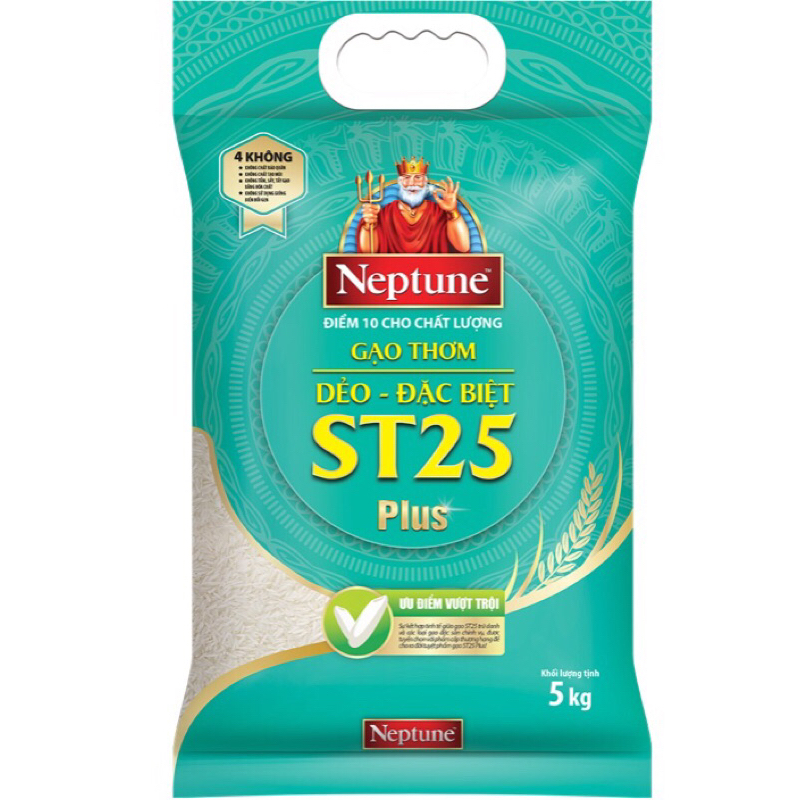 5kg gạo thơm dẻo st25 Neptune plus đặc biệt