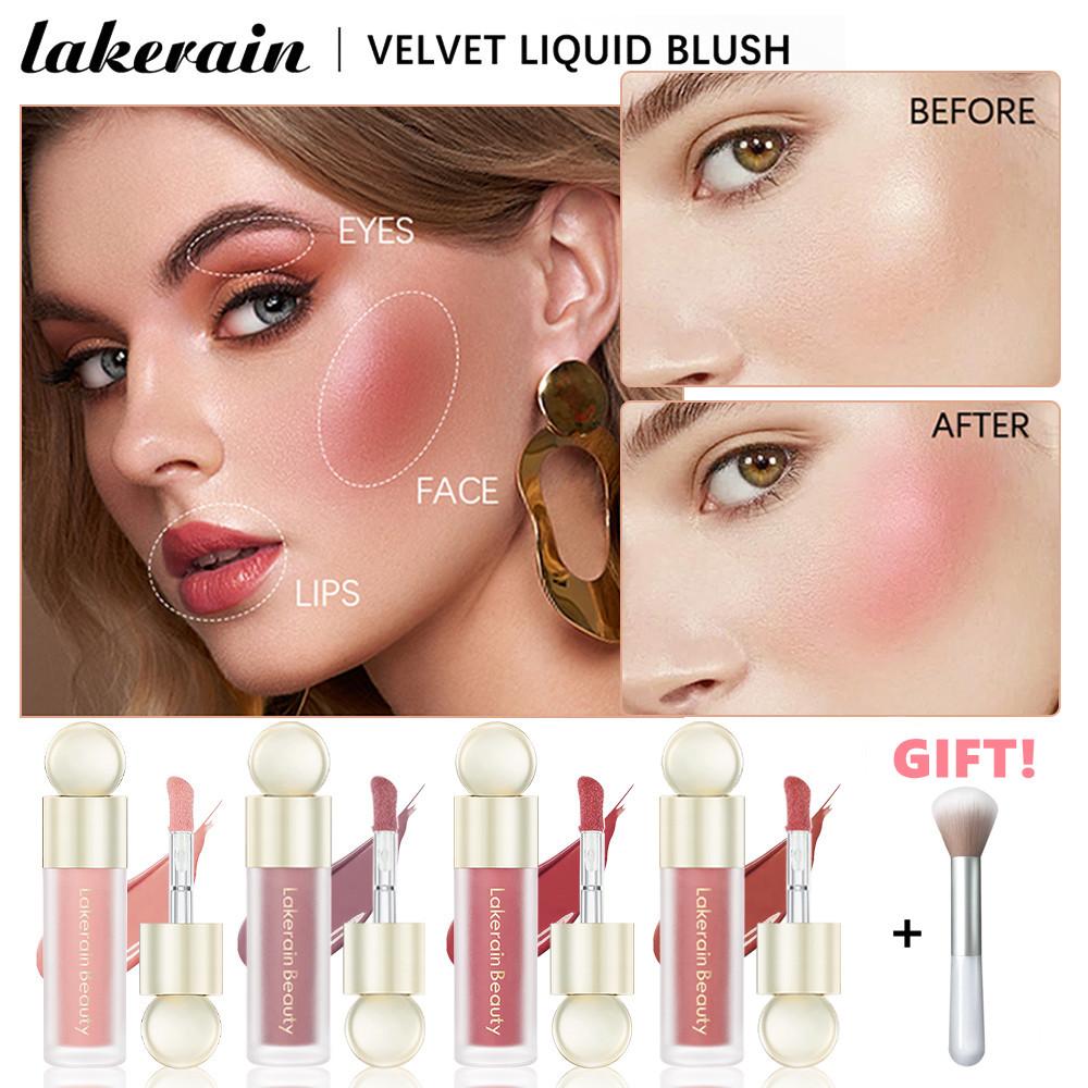 [BUY 1 GET 1 GIFT]Lakerain Blush Velvet Matte Liquid Orange Peach Face Pigment Lasting Beauty Natural Cheek Tint Cream Makeup Maquiagem 5 Colors For Choose