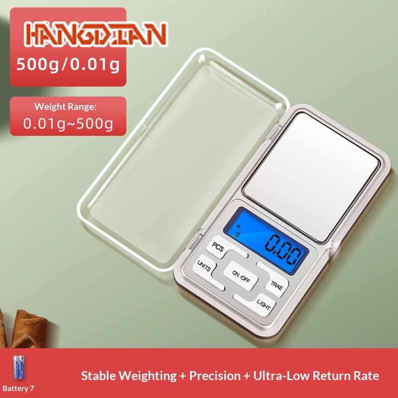 HANGDIAN เครื่องชั่งดิจิตอลพกพาความแม่นยำสูงสำหรับทองคำ เครื่องประดับ และครัวเรือน ราคา 97 บาท*ส่งฟรี