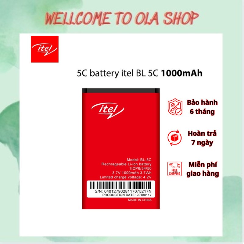 Pin BL-5C Itel dung lượng 1000mah pin cho điện thoại ITEL