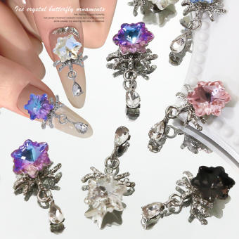 Charm Bông Tuyết Đá Pha Lê Lấp Lánh Treo Rung Rinh | Trang Trí Móng Tay