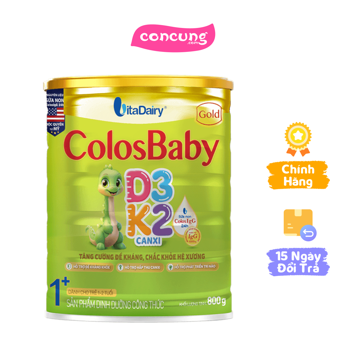 SPDD công thức Colosbaby Gold D3K2 1+ 800g - S