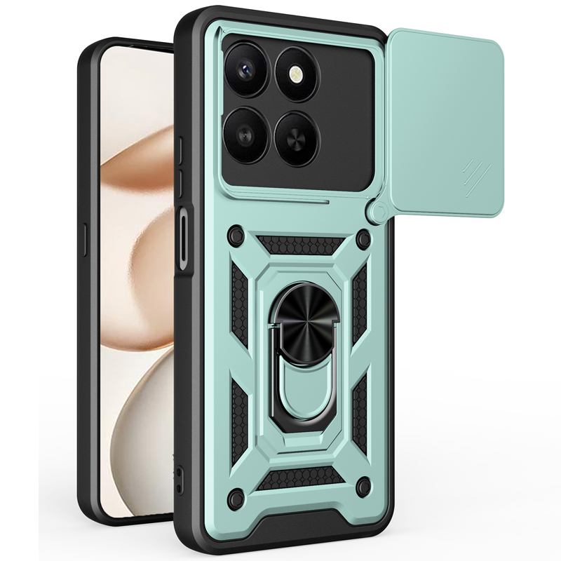 For Honor X7D 5G Case Armor Shockproof Magnetic Slide Lens Phone Cover For Honor X7D Case Mobile Phone Coque Fundas