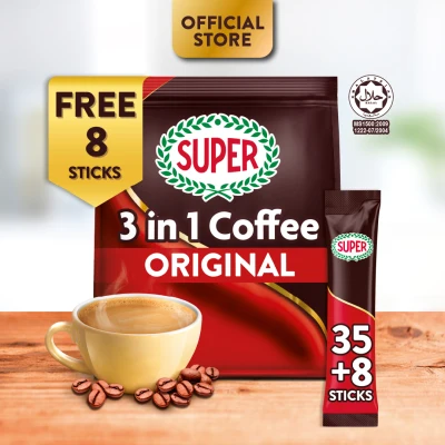 SUPER Original Instant 3in1 Coffee, 35 sticks + 8 sticks