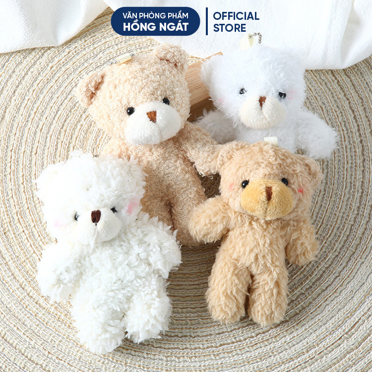 Móc khoá gấu bông má hồng, móc khoá cute dễ thương giá rẻ đẹp treo balo túi xách làm quà tặng QT21