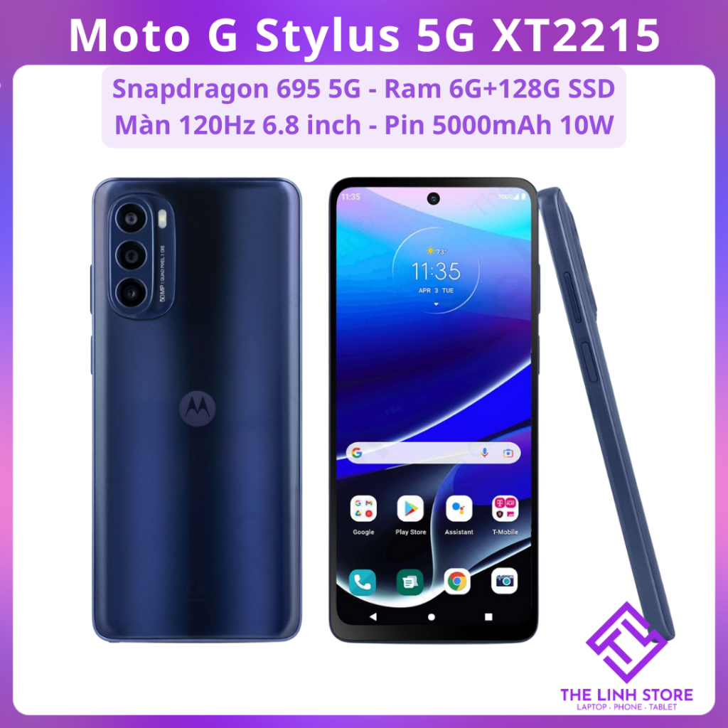 Điện thoại Motorola Moto G Stylus 5G (XT2215) màn 6.8 inch 120Hz - Snaρdragon 695 5G