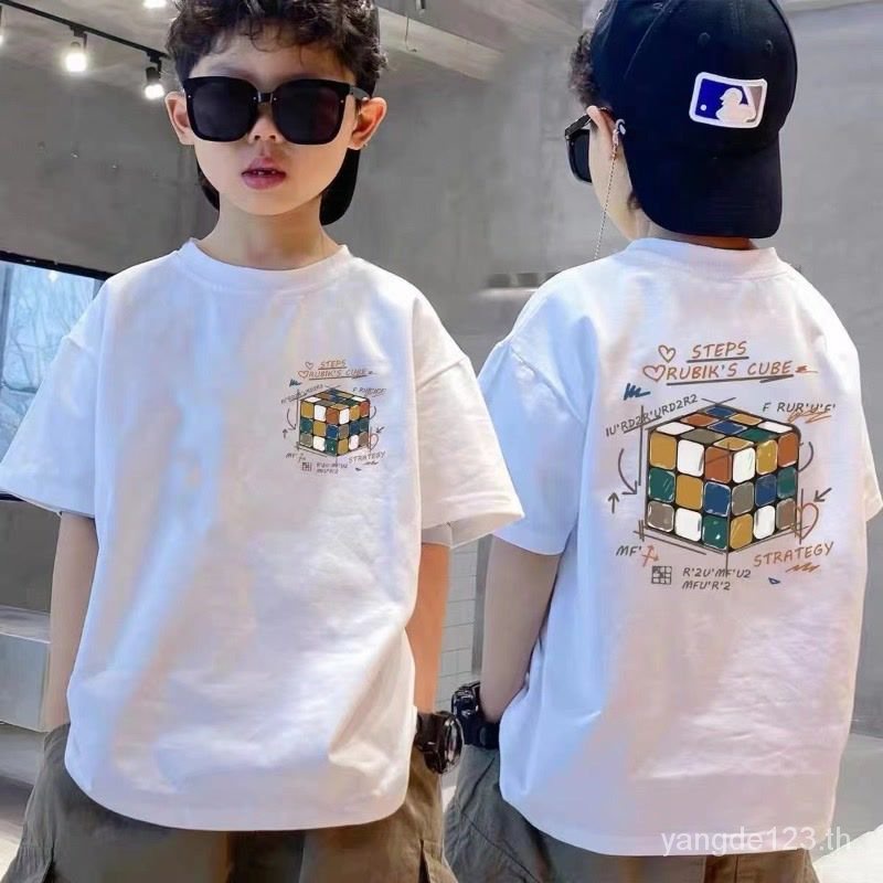 เสื้อยืดเด็ก เทศกาลสงกรานต์【จัดส่งจากประเทศไทย】พร้อมส่งเสื้อยืดคอกลม แขนสั้น พิมพ์ลายการ์ตูน ทรงหลวม สีพื้น แบบเรียบง่าย สําหรับเด็กวัยกลางคน และเด็กโต 100cm-150cm Cotton ราคา  125 บาท*ส่งฟรี