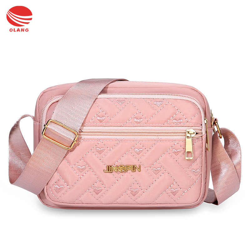 OLANG【Miễn phí vận chuyển Túi khoác vai dành cho nữ không thấm nước đường thêu Vải Oxford của phụ nữ Túi vai túi trung niên Túi xách dành cho các bà mẹ túi đeo chéo giải trí túi vải