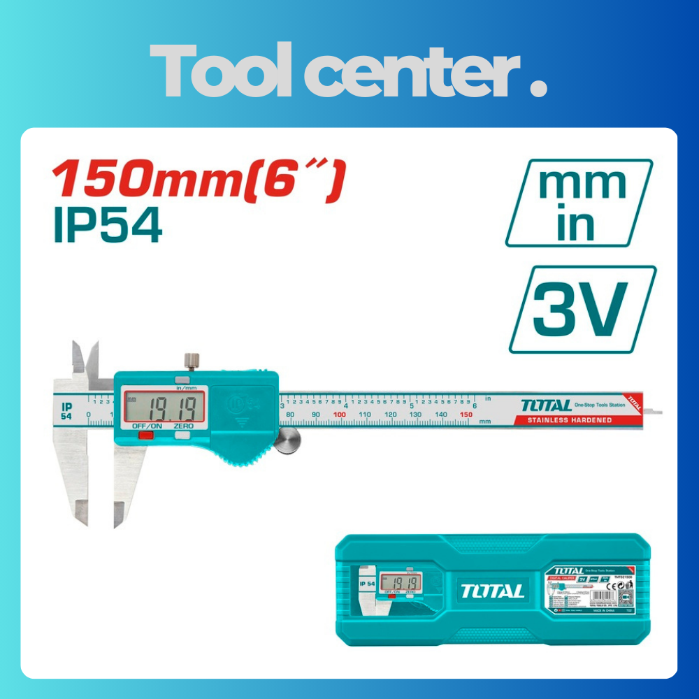 150MM THƯỚC CẶP ĐIỆN TỬ TOTAL CAO CẤP - VỎ IP54 PIN 3V- HÀNG CHÍNH HÃNG - TMT321506