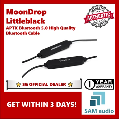 [🎶SG] Moondrop Littleblack, Bluetooth 5.0 Cable for IEM, Qualcomm aptX, 2 pin, Hifi Audio