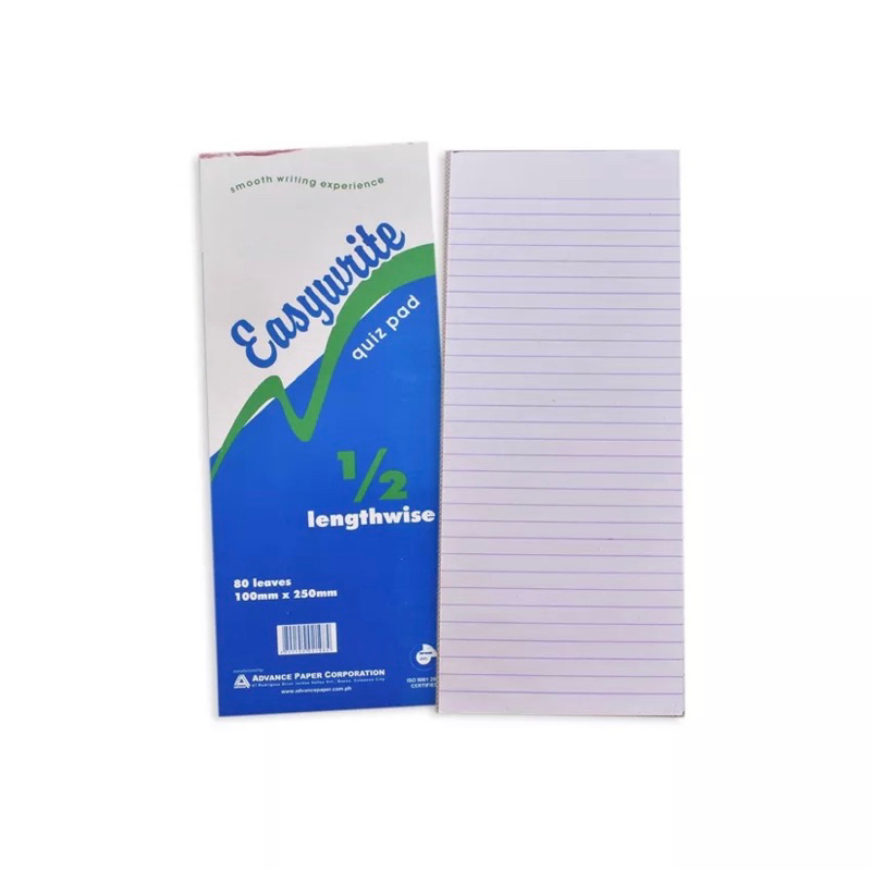 1/2 Lengthwise Paper WRITING PAD (Random Brand)
