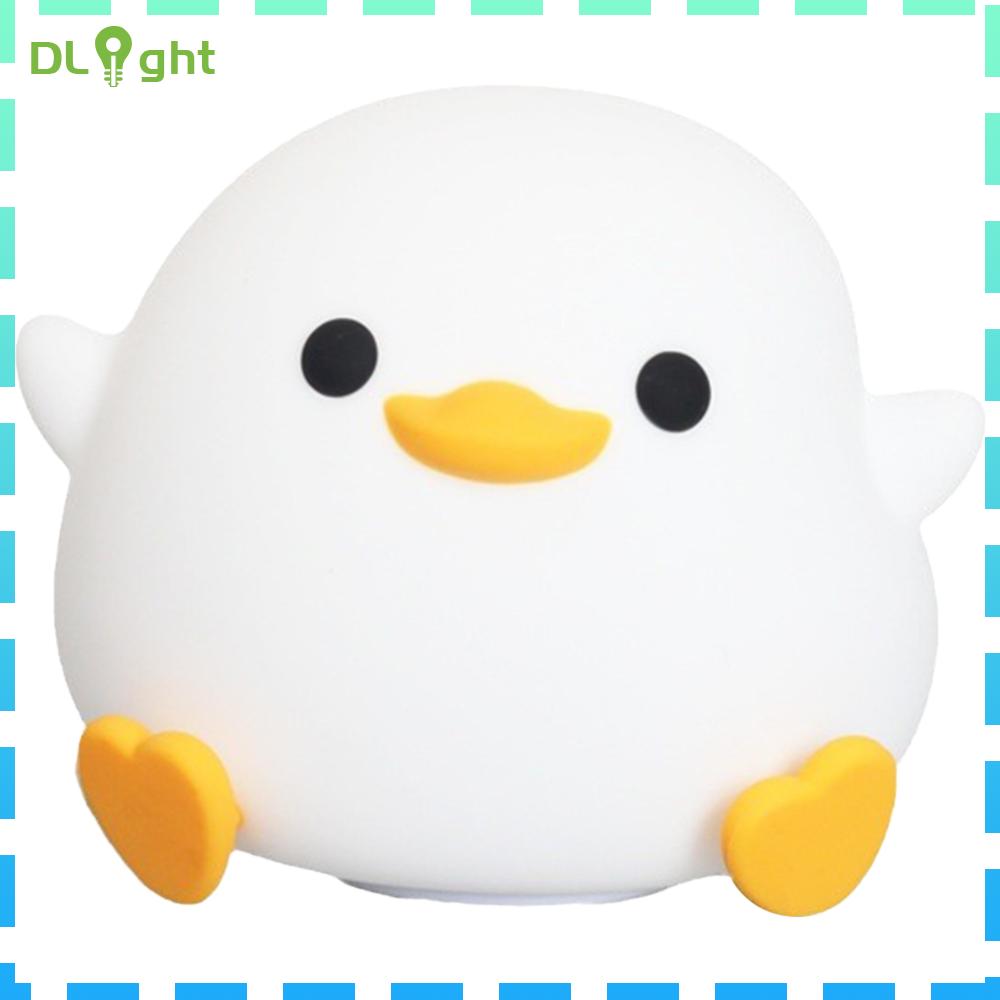 Silicone Duck Pat Night Light Simple Touch Lamp Eye Caring Dimmable Bedside Lamp USB Rechargeable for Home Bedroom Decor