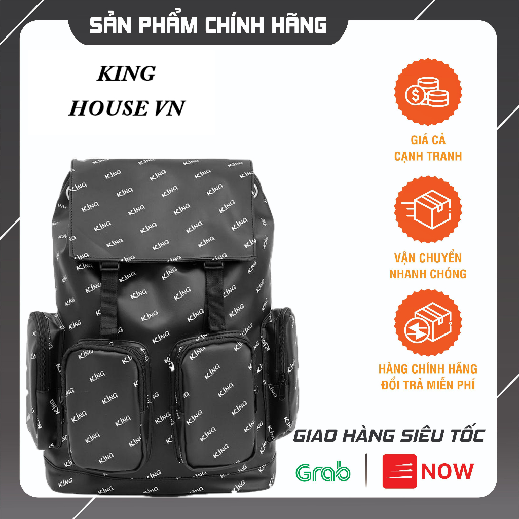 Balo da backpack unisex chống nước balo backpack king - mẫu 2 -màu đen