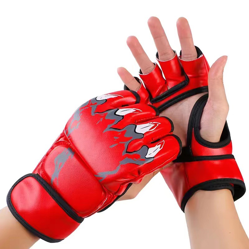 Sanda Đấm Bốc Chiến Đấu Găng Tay Huấn Luyện Thi Đấu Thực Chiến MMA Găng Tay Tăng Cường Và Dày Găng Tay Thể Dục Chống Mài Mòn