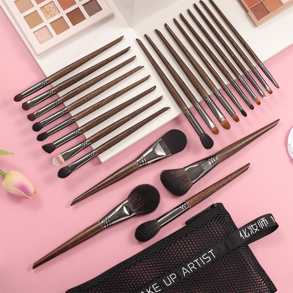 2452[OVW] Bộ Cọ 22 Cây Lông Thú Và Cán Gỗ Cho Trang Điểm Chuyên Nghiệp Và Cá Nhân2555