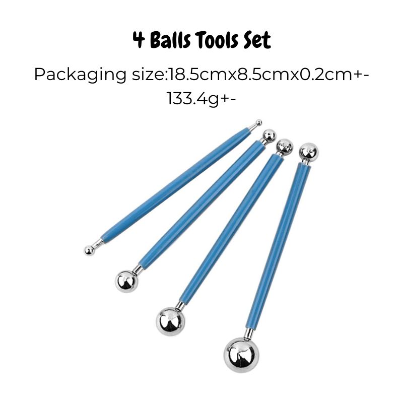 Stainless Steel Modelling Balls Tools Set 4pcs Air Dry Clay Tool Set