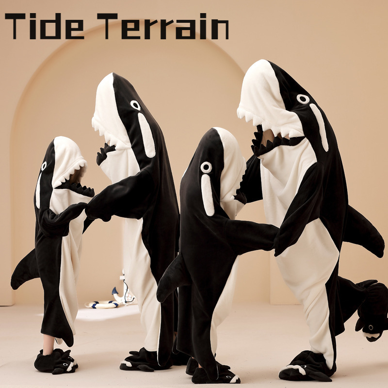 Flannel cartoon pajamas Shark pajamas Duck pajamas Stitchy pajamas Funny loungewear Thickened one-piece pajamas Couple pajamas Good friends Good girlfriend Funny pajamas loungewear - ยี่ห้อ OEM ราคา 688 บาท*ส่งฟรี