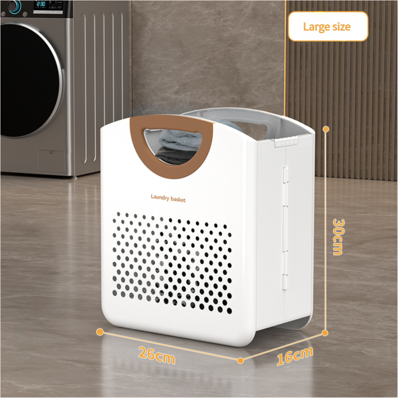 DIEYUFAN ติดผนังพับตะกร้าซักผ้าสกปรกสำหรับใช้ในครัวเรือนซักรีดพลาสติกมือถือตะกร้าเก็บซักรีด ราคา 339 บาท*ส่งฟรี