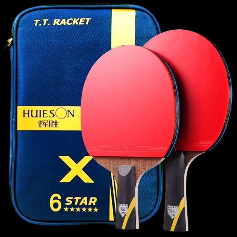 Huieson 5/6 Sao Bảng vợt tennis Carbon tấn công bóng bàn vợt mái chèo với vải bọc chai