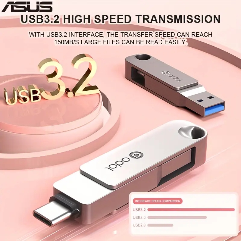 USB 3.2 OTG 2in1 ADOL (ASUS) PM310 (USB+Type-C) 32GB/ 64GB/ 128GB. LMS