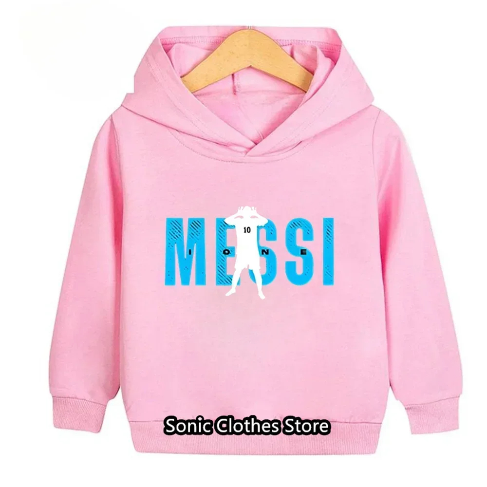 2025Messi Hoodie Quần áo trẻ em Trẻ em Mùa Xuân và Thu Áo Hoodie Dài Tay Áo Thể Thao Bé 3-14 Tuổi Bé