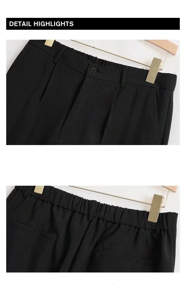 Summer New Men's Suit Pants Korean Style Streetwear Fashion Slim Fit Casual Pants Male Personalized Slit Loose Long Pants