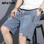 MPATHW  Quần short jeans nam mùa hè mới phong cách Hàn Quốc rộng rãi thẳng