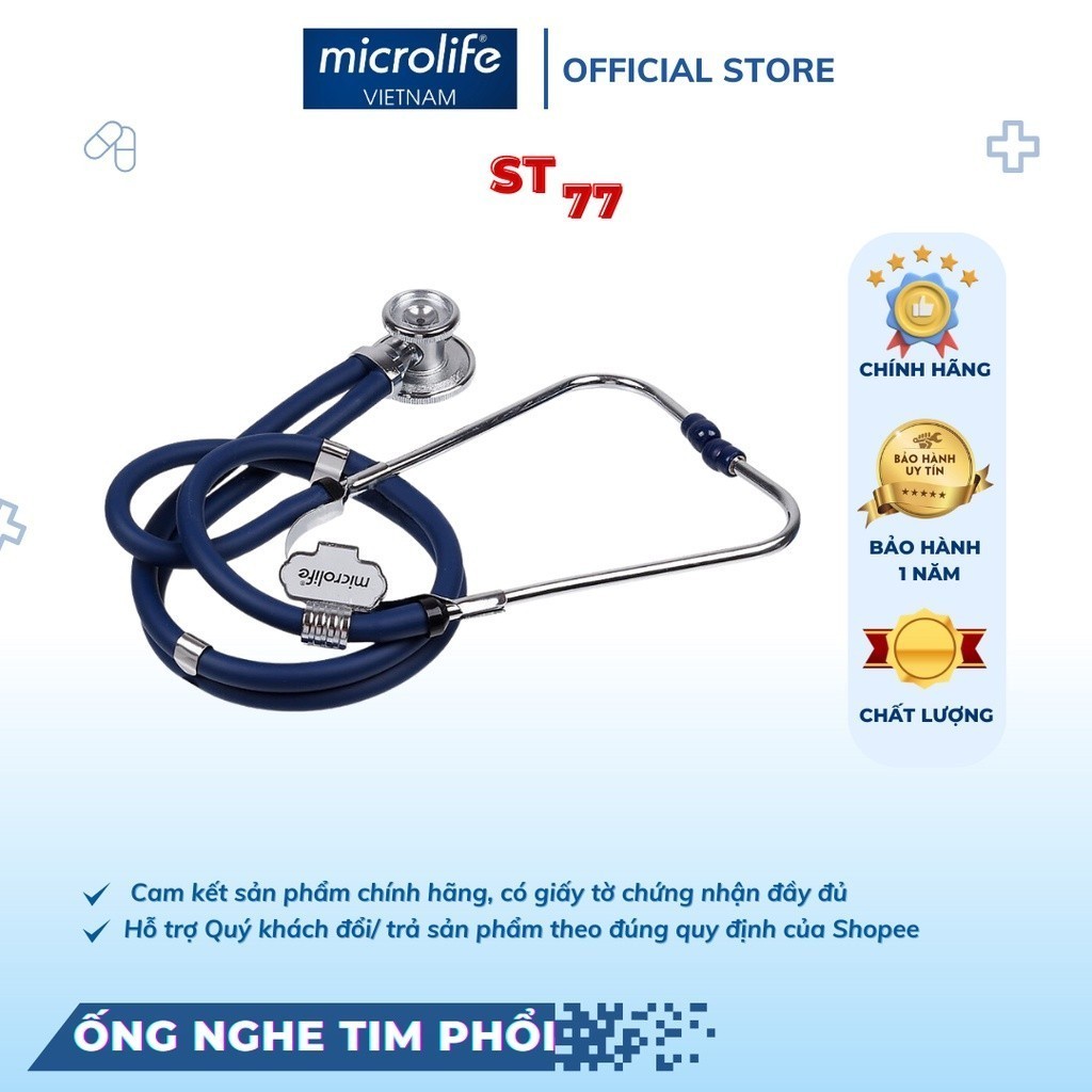 Ống Nghe Tim Phổi MICROLIFE ST-77 (2 Dây) Chính Hãng Từ Thụy Sĩ